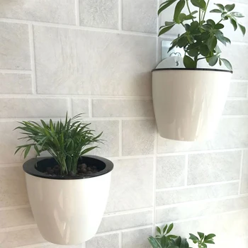 Pot de fleur mural en plastique absorbant l'eau automatique, système de sol ou hydroponique, Pot pour mur, balcon, support de Pot de fleur 1