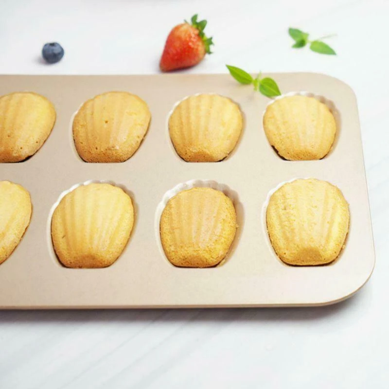 Shell Shaped Nonstick Madeleine Pan Carbon Steel Mold Baking Mould Tools 12Cup cake mould