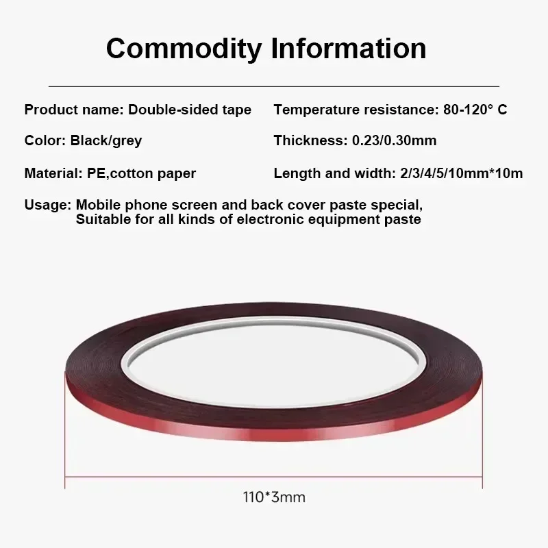 Mobile phone LCD curved screen frame back cover ultra-thin sealant strong foam double-sided tape 1/2/5pcs for Samsung Xiaomi
