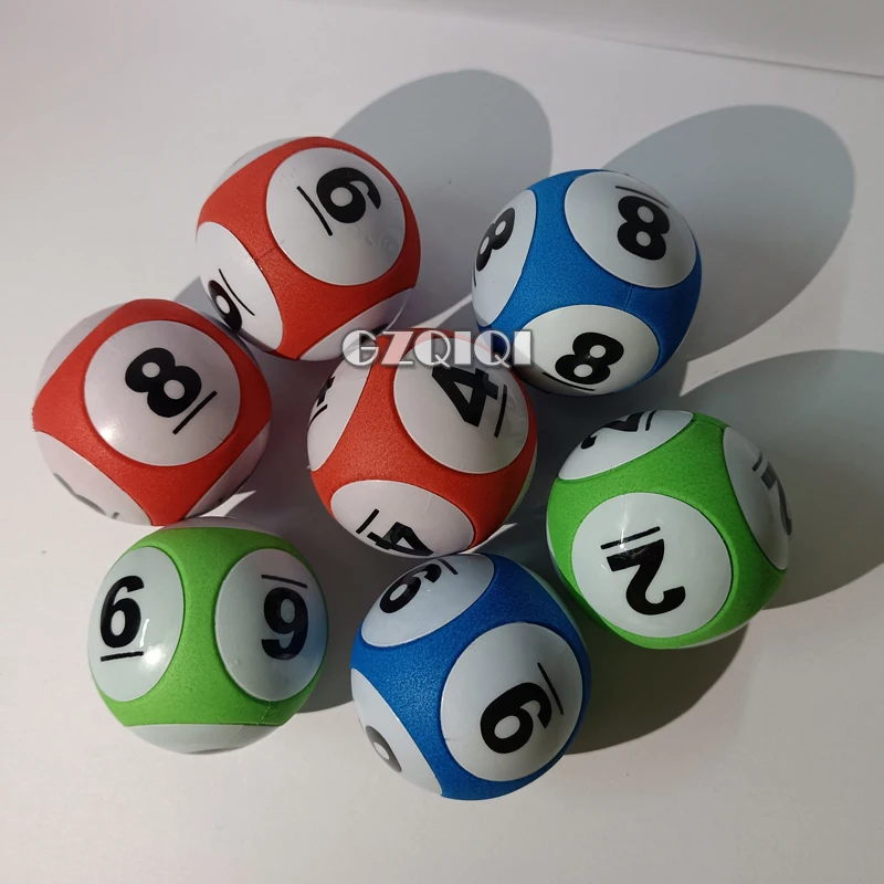 Lotto bingo balls with six sides numbered printing