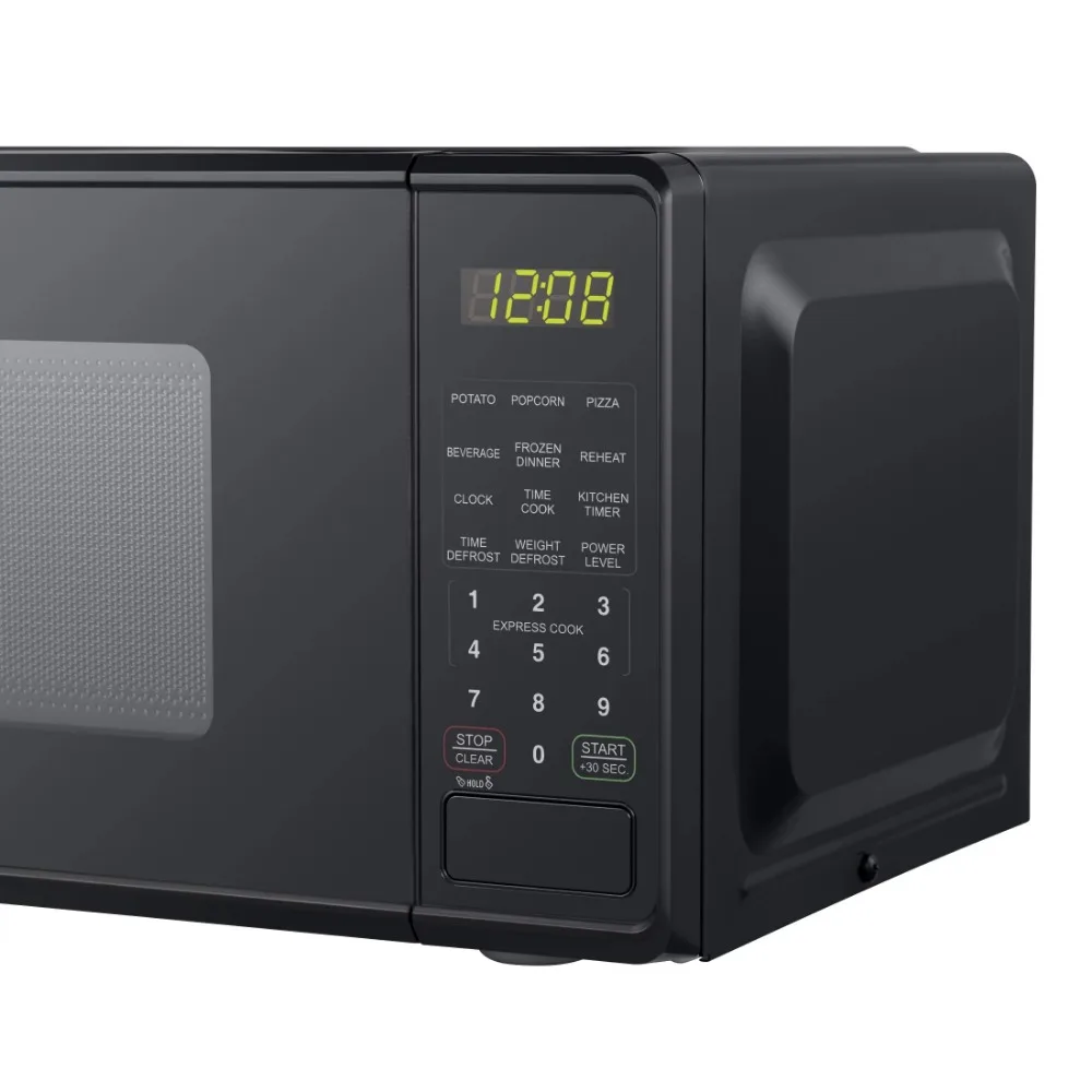 0.7 cu. ft. Countertop Microwave Oven, 700 Watts, Black, New, LED Display, Kitchen Timer, Household Tabletop Microwave Oven 3