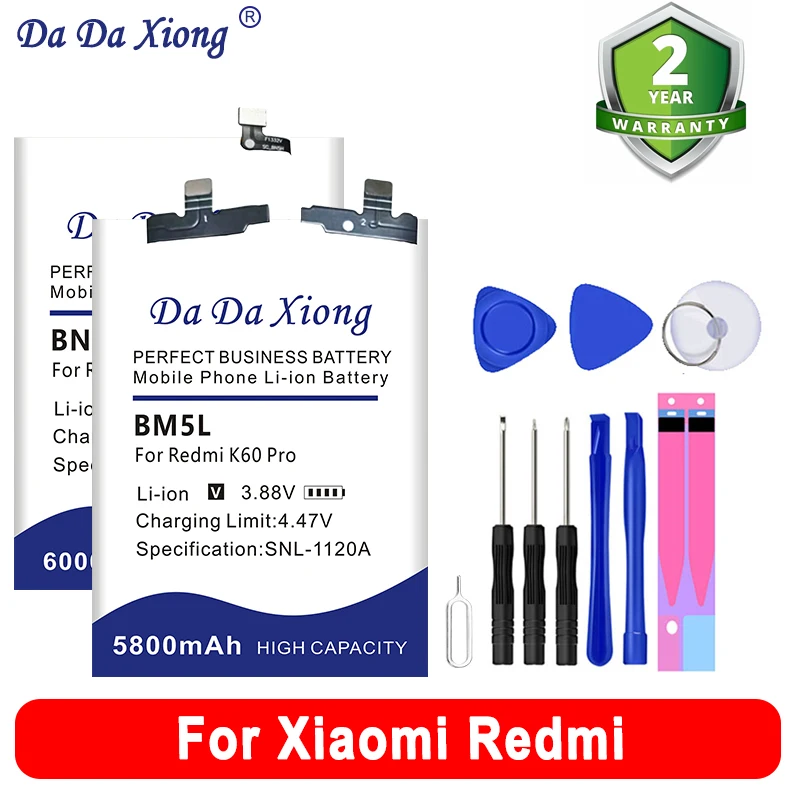 

BP4G BM5Q BP4E BP4D BM5M BM5L BN5F Battery For Xiaomi Redmi Note 11E 10C 13 K40 K60 Pro Ultra 10Prime Pocophone F3 M4 M5 CiVi 2