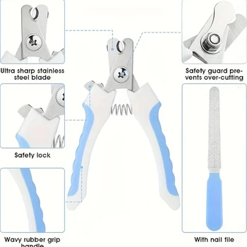 7 Pack Pet Grooming Set, Hair Removal Comb For Dog, Flea Comb, Dog Shampoo Brush, Pet Nail Clippers, Dog Toothbrush Set 3