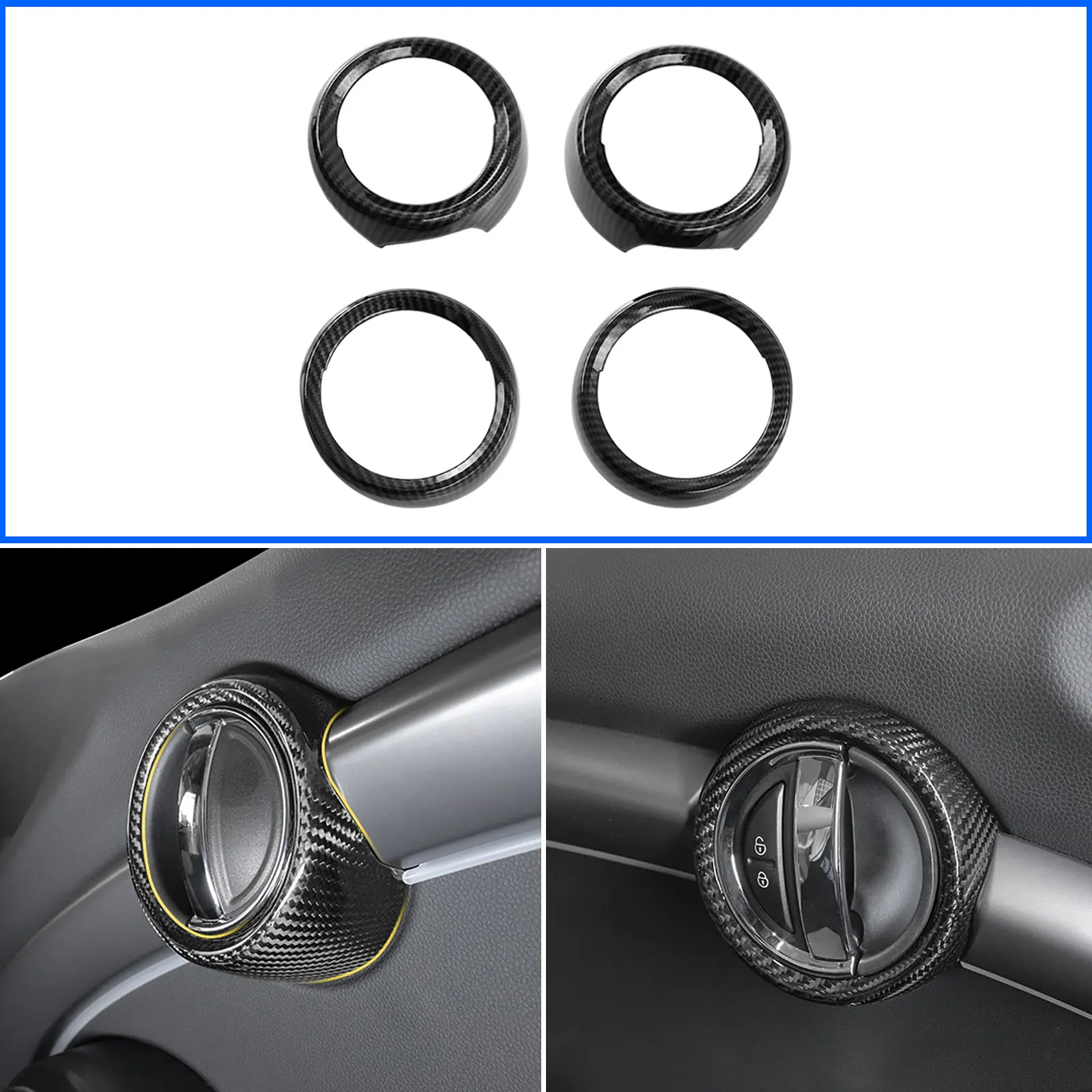 

Side Door Handle Cover Surrounds Trim For Mini Clubman F54 2016-2022 Inner Accessories 4PCS
