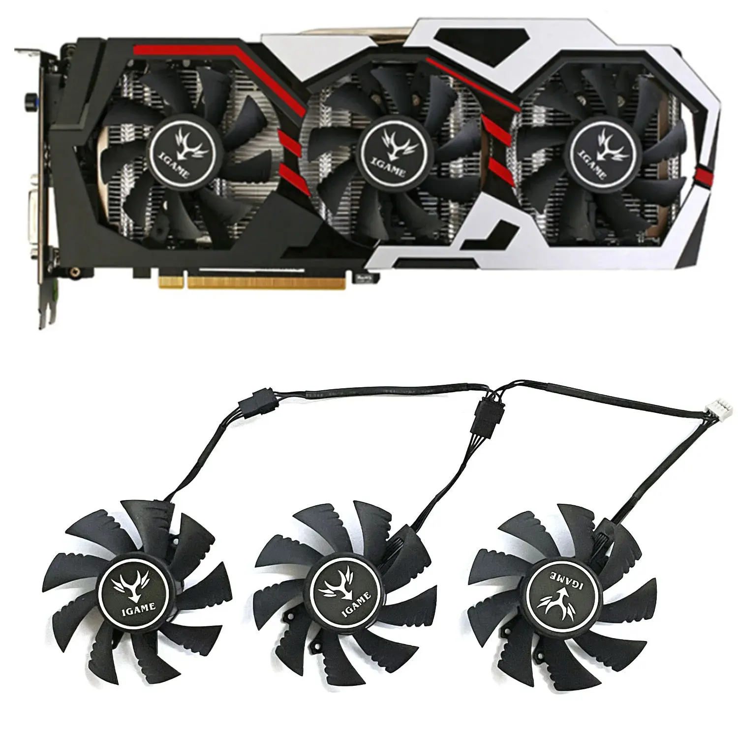 Ventilador de placa gráfica GTX1080TI, iGame colorido,