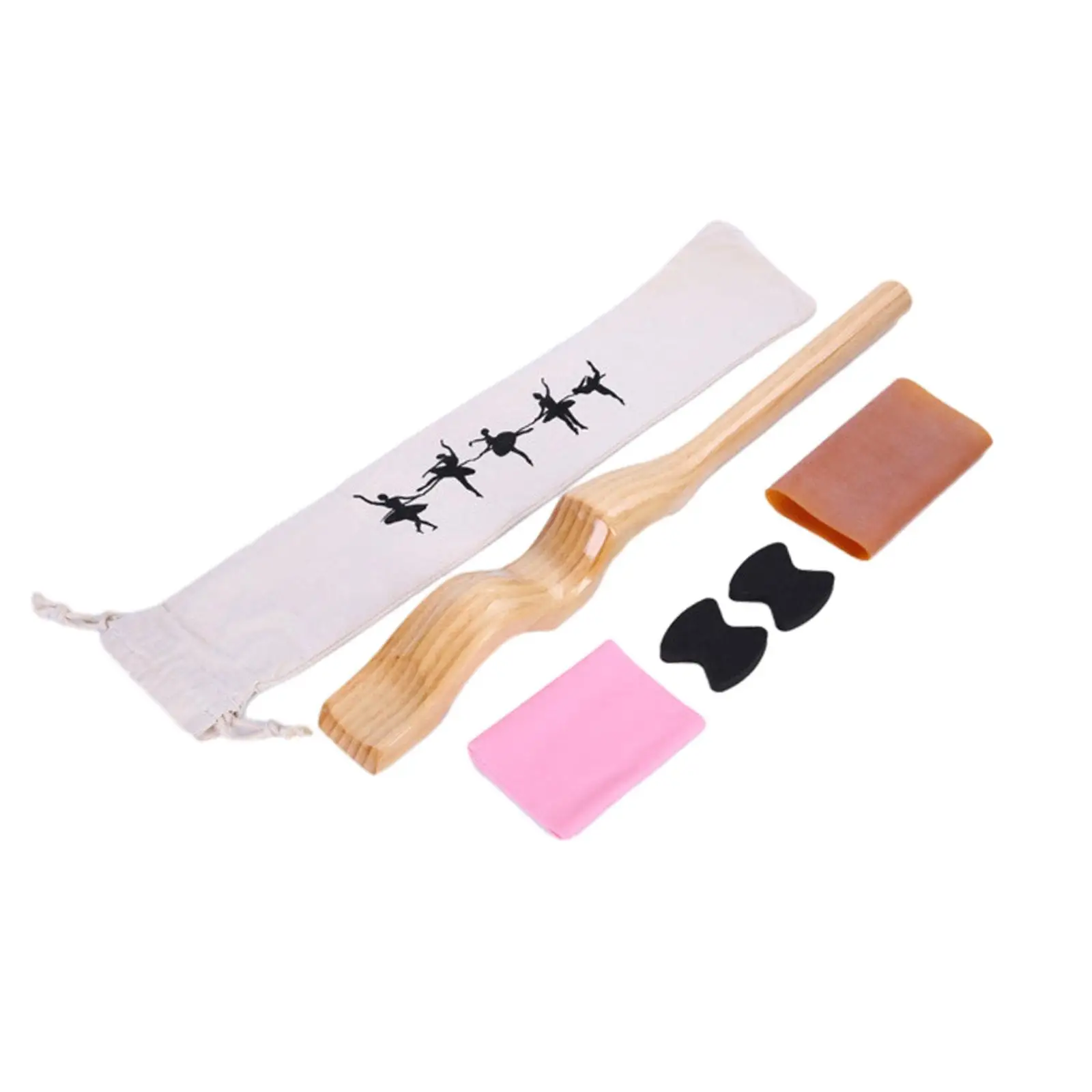

Ballet Dance Foot Stretcher Portable with Elastic Band and Carry Bag Wood Ballet Accessory Set for Ballet Dancer Yoga People