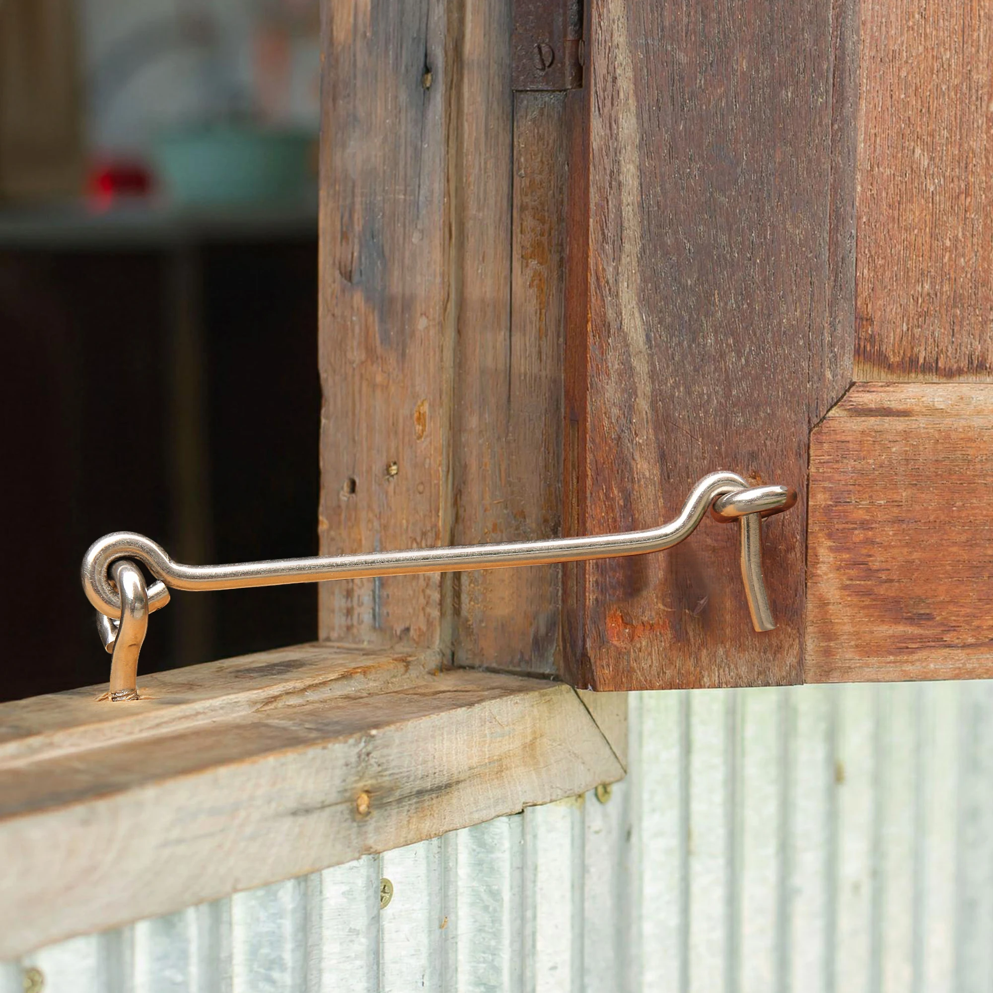 6 in. Cabin Hook Eye Latch Stainless Steel Window Wind Hook for Opening