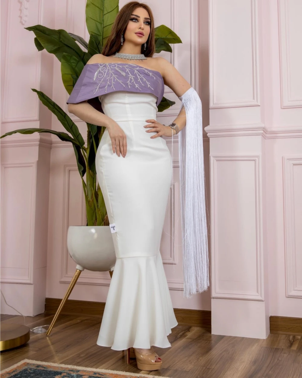 Jiayigong Sparkle Exquisite  Prom Jersey Beading Clubbing Mermaid One-shoulder Bespoke Occasion  Anke Length