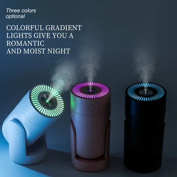 "360° Oscillating Humidifier & Air Purifier: Smart Desktop Mist Control with Ultra-Quiet USB Operation" 1