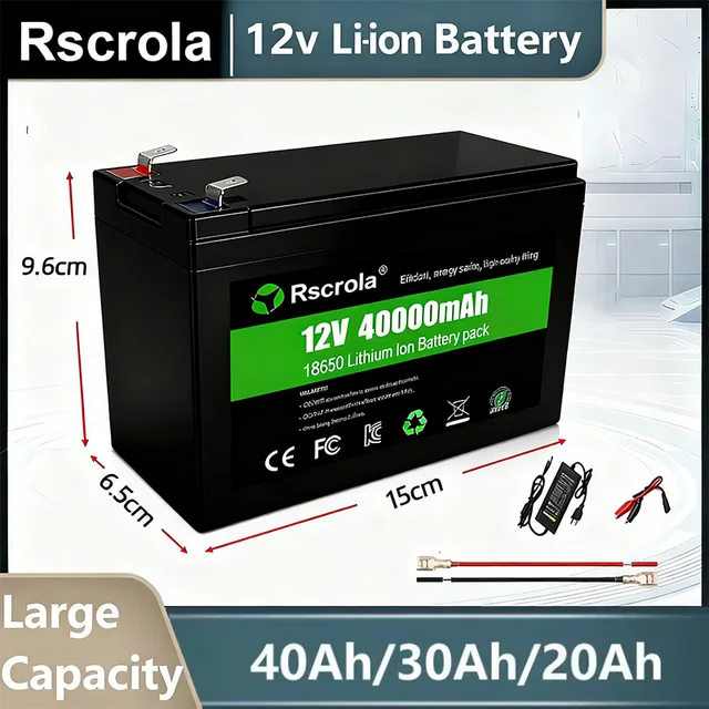 Batterie au Lithium Rechargeable 12V 40Ah, batterie 18650 alimentation cc pour pulvérisateur, haut-parleur Portable, Camping en plein air, voitures jouets 1