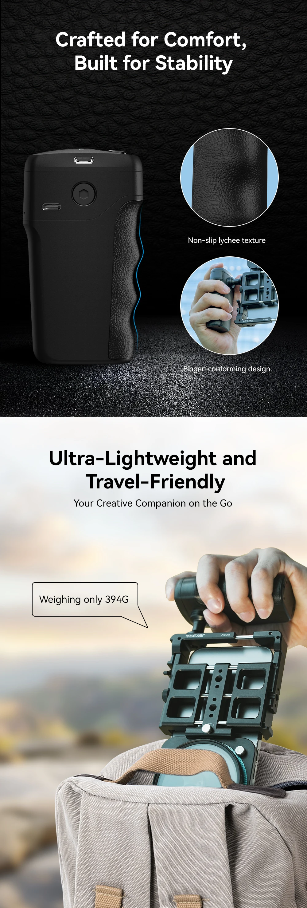 Universal Metal Phone Rig Video Kit Handheld Smartphone Vlog Cage with Rechargea