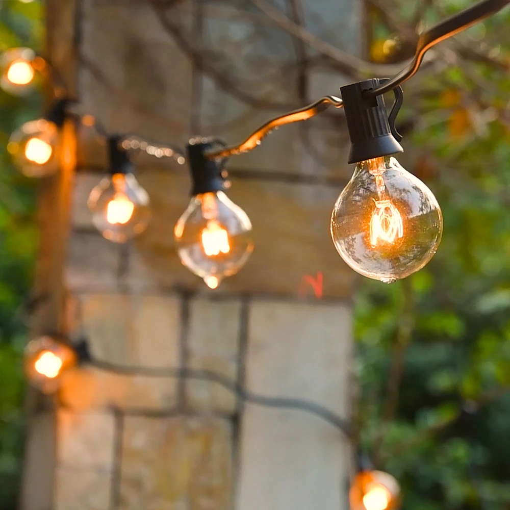 G40 Outdoor Light Garland decorative lights led string lights led fairy lights string lights 10M Festoon String Lights Street Garlands Christmas Garland Backyard Garden Wedding Light Garlands