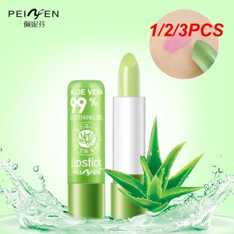 

1/2/3PCS Color Mood Changing Lip Care Aloe Vera Strawberry-infused Cosmetics Long Lasting Lipstick Popular Strawberry