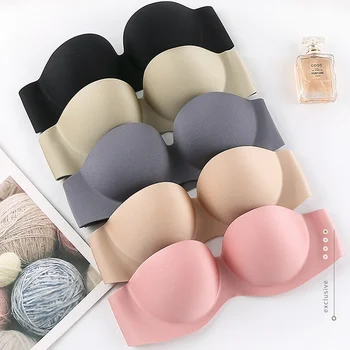 Anti-slip Strapless Bra For Women Invisible Sexy Bras Beautiful Back Chest Stickers Gathering Comfortable Underwear 1