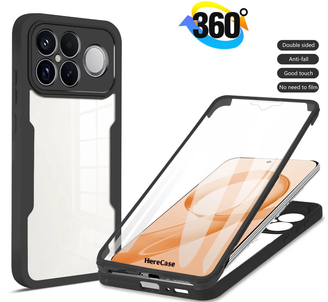 360° Full Coverage Transparent Screen Protector Case - Shockproof Phone Cover