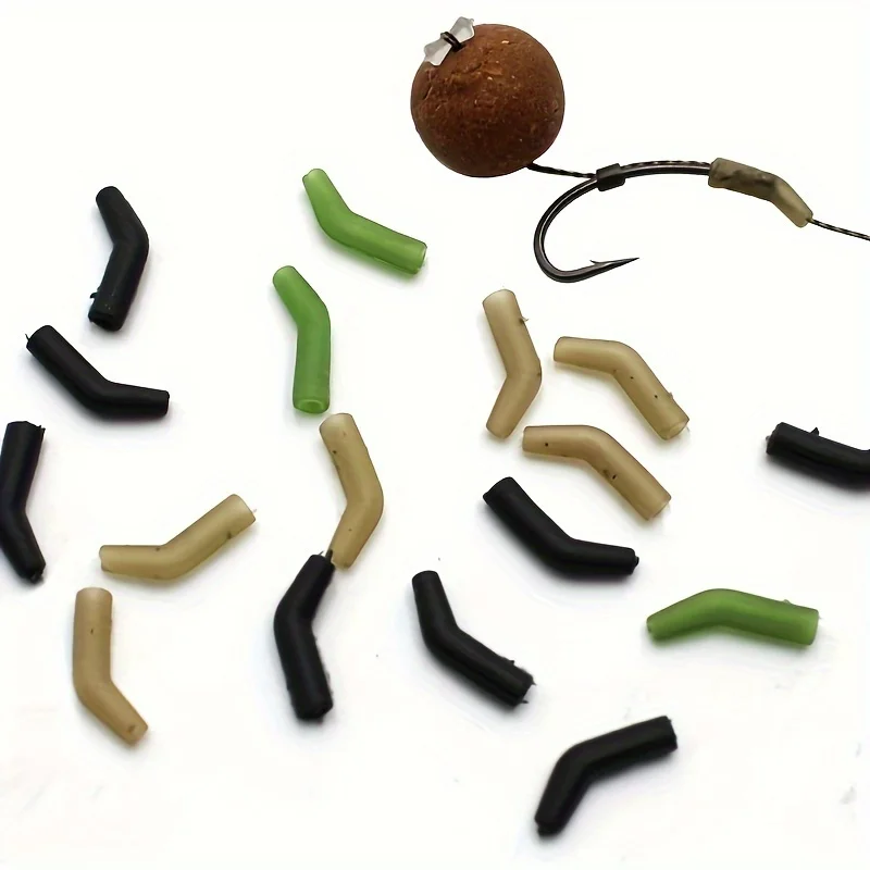 20/40/60Pcs Fishing Line Aligner Anti-Tangle Hook Sleeves Bent Hook Aligners Carp Fishing Hair Rig Accessories - PVC Material -