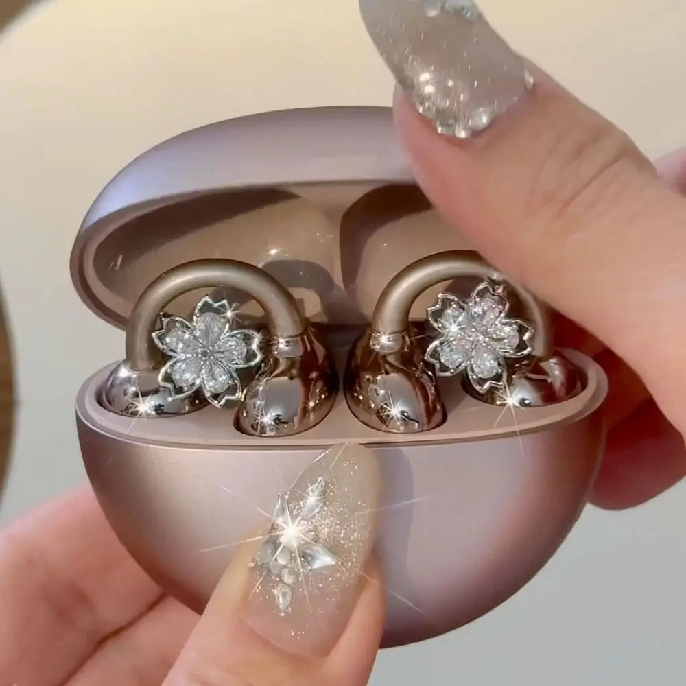 DIY Headphone Diameter Buckle Zircon  Pattern Headphone Decoration Clip Removeable Easy to Install Earbud Accessories