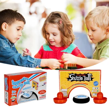 Air H ockey Hover Puck Mini Electric Floating Hockey W/2 Red Air H ockey Pushers Air H ockey Board Game Toy Gift For Kids Adults 4