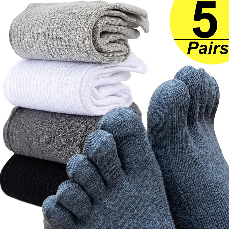 5Pairs Unisex Toe Socks Breathable Cotton Five Fingers Socks Sports