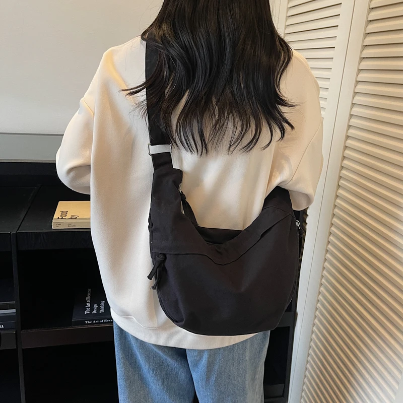 Canvas Underarm Bag with Adjustable Strap Crossbody Bags Dumpling Bags for Women Work Shopping Travel Daily