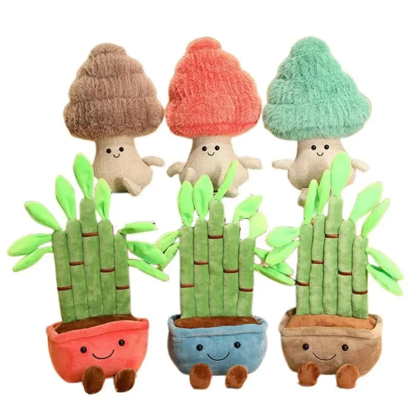 

New Kawaii Pine Wealth Bamboo Plush Toys Lovely Potted Plant Plush Dolls Stuffed Soft Toy Creative Home Car Decor Special Gift