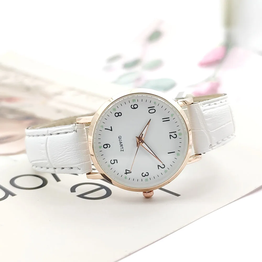 

New Women Watch Belt Casual Luminous Leather Quartz Watch Simple College Small Fresh Female Watch Reloj Mujer