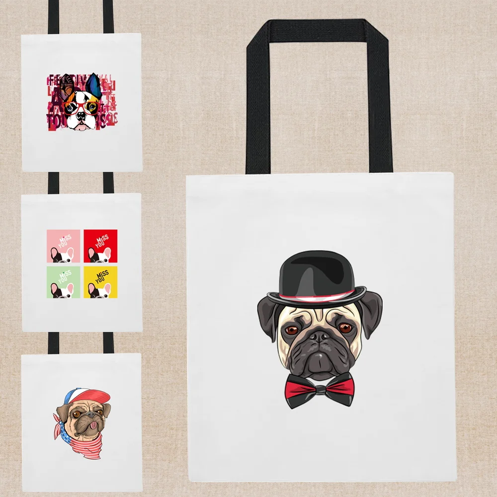

Kawaii Dog Print Shopping Bags Tote Bag Women Shopper Bag Fashion Travel Canvas Bag Fashion Shoulder Bag Casual Handbags Eco Bag