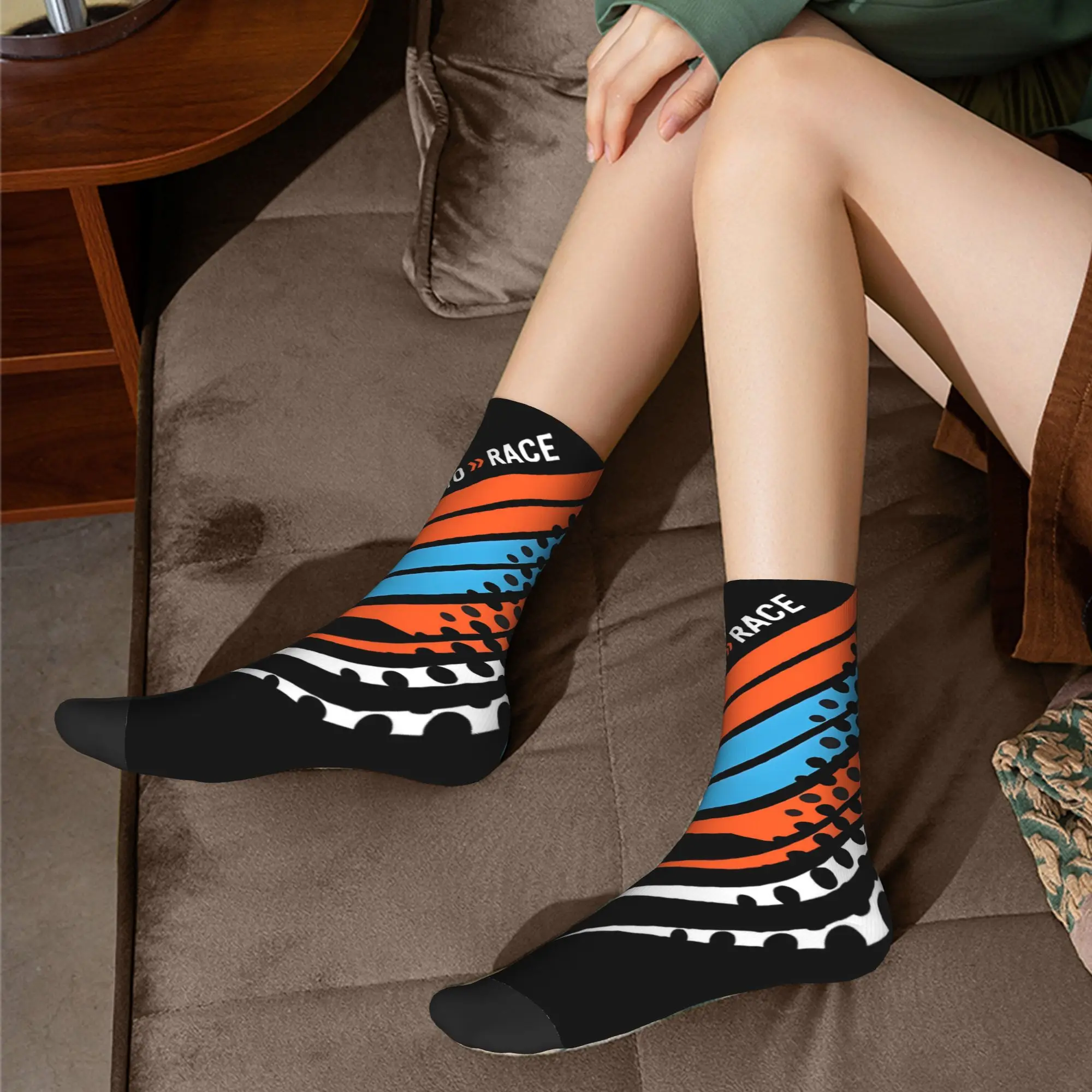 Custom Motor Ready To Race Enduro Cross Motocross Men Women Crew Socks Unisex Funny 3D Print Dress Socks