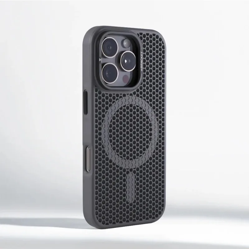 Invisible Lens Holder Honeycomb Cooling Case with Magnetic Wireless Charging Armor Cover