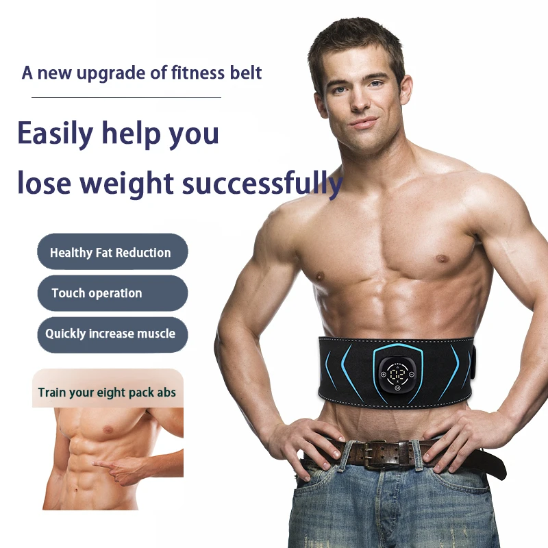 EMS Muscle Stimulator Trainer USB Electric Abs Toner Abdominal Belt Vibration Body Waist Belly Weight Loss Fitness Equipment