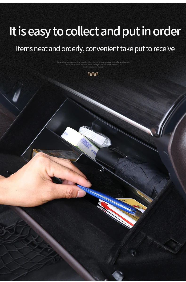 BIXUAN Compatibel met Mercedes Benz GLE W167 SUV 2020 opbergvak voor secundaire armleuning, armleuning-organizerbox met antislipmat, middenconsole opslag