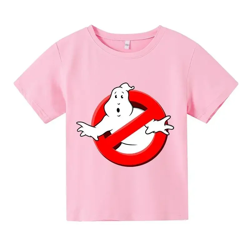 Summer Boys/Girls 4-14t Cartoon Cotton Funny Ghostbusters Game Print Short Sleeve Children T-Shirt 4