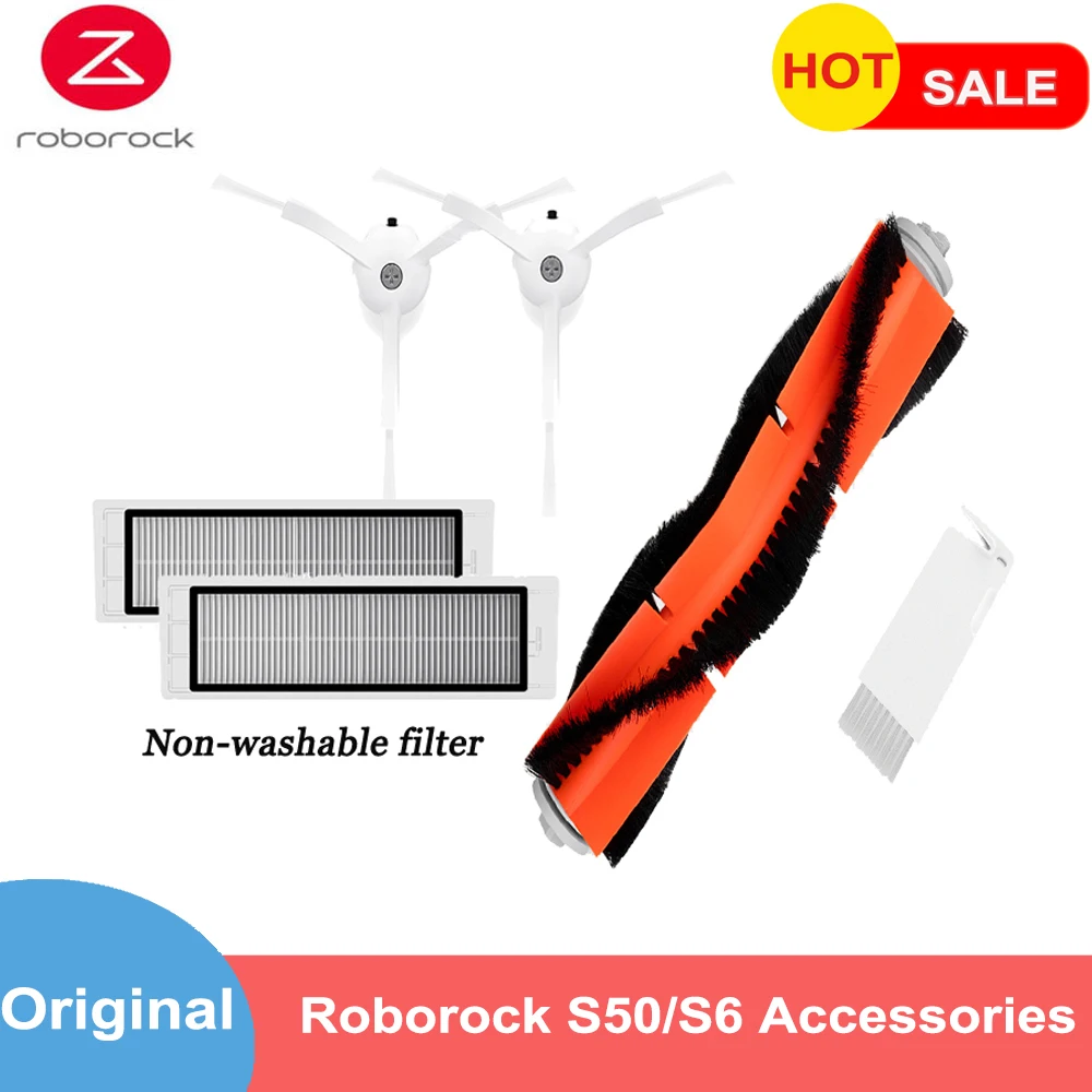 Original Roborock S50 Accessories Main Brush Filter Side Brush for