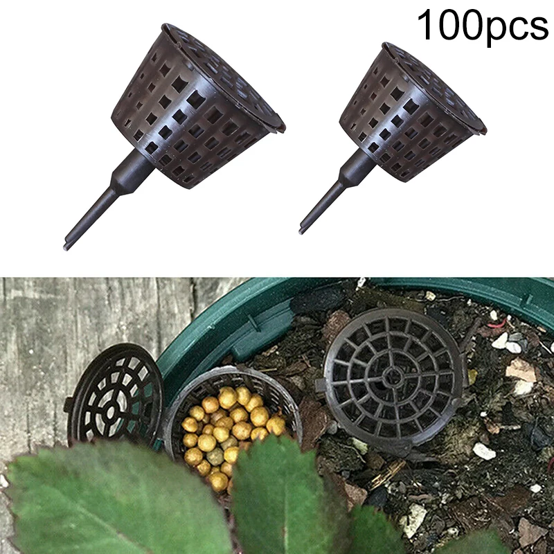 Plant Fertilizer Baskets With Lid Orchid Cultivate Park Root Nursery Pots Bonsai Portable Automatic Fertilizer Pot Box 100Pcs fertilizer basket box