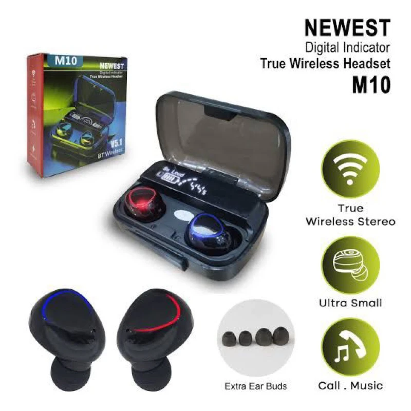 Cuffie Wireless M10 Auricolari Bluetooth Auricolari Impermeabili Auricolari Sportivi Per Huawei Iphone Oppo Xiaomi Tws Cuffie Musicali