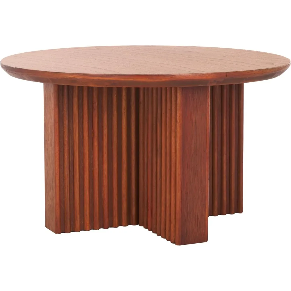 Home Collection Natural Brown Round Top Coffee Table 6