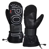 Winter Ski Gloves Touch Screen Warm Gloves 3M Velvet Thickened Gloves Wrist Guard Waterproof Sports Riding Gloves with Guard 1