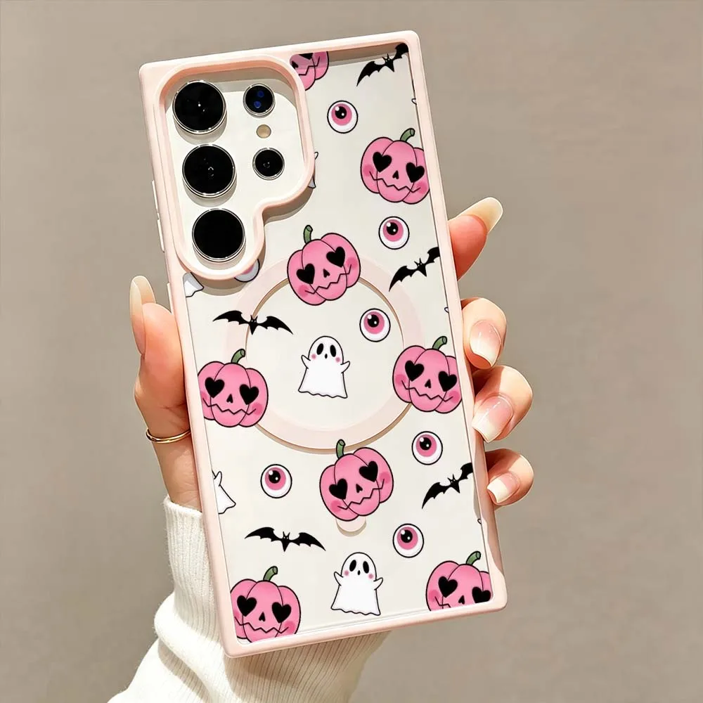 Stylish Halloween Pattern Phone Case with Magnetic Wireless Charging Compatibility