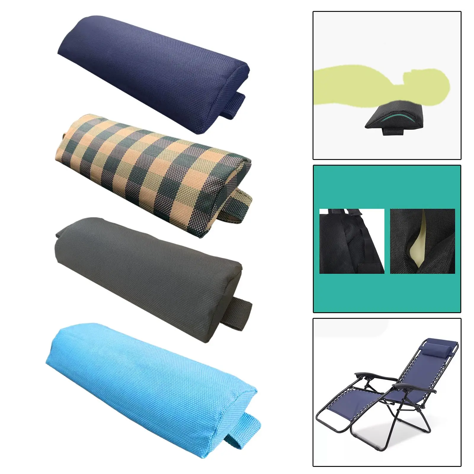 Comfortable Head Cushion Pad for Folding Lounger Garden Picnics Patio Headrest 3