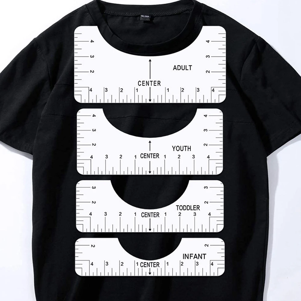 

4pcs/set T-Shirt Alignment Ruler PVC T-Shirt Alignment Tool for DIY Drawing Template Craft Tools Drafting
