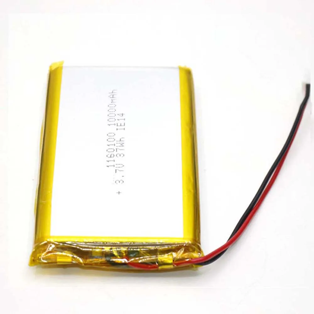 

3.7V 10000Mah 1160100 Li-Polymer Li Battery Jst-Ph 2Pin 2.0 For SMART WATCH CHARGING POWER MP4 MP3 POWER BANK LAPTOP DVD TABLET