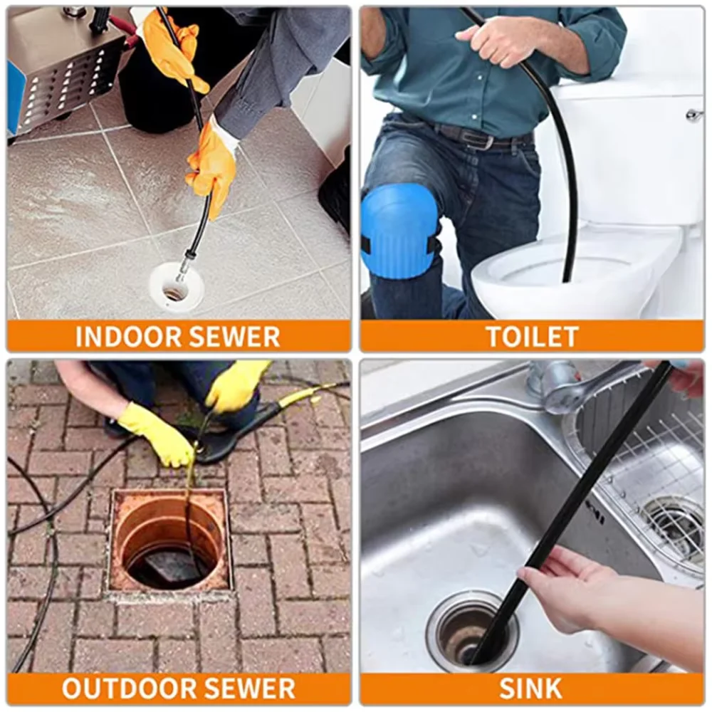High Pressure Washer Sewer Drain Cleaning Hose Sewage Pipeline Jetting Hose Kit for Huter Kolner Kpaton  IPC Portotecnica 6