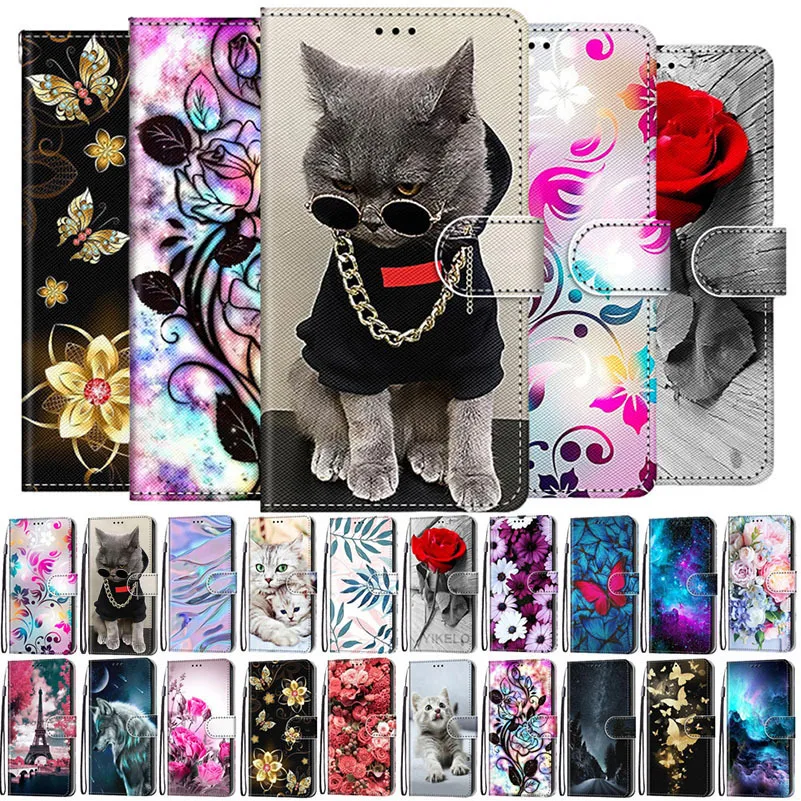 꽃 늑대 호랑이 고양이 키즈 홀스터 LG K31 K41S K51S K61 플립 지갑 K40 K40S K50 K50S 커버 K4 2017 LV1 K8 2018 K9 2023