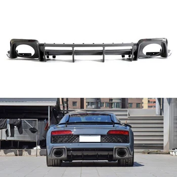 Kit corpo diffusore posteriore con labbro posteriore in vera fibra di carbonio a secco Trim Ricambi auto Accessori auto per Audi R8 PERFORMANCE Style