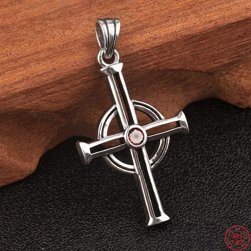 

Подвески из серебра 2023 пробы для мужчин и женщин, Новые Модные женские ювелирные украшения с круглым и простым крестом из циркония, серебряный Амулет