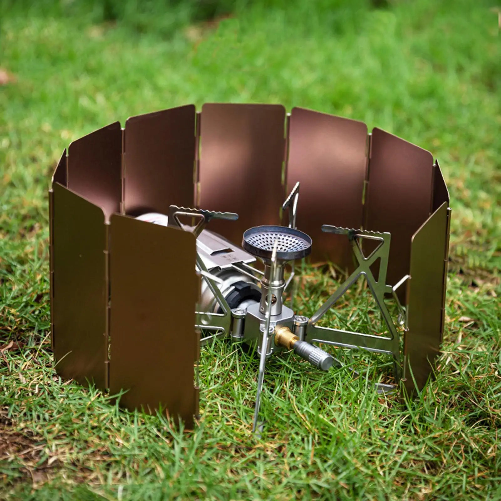 Pare-brise Pliable Pour Réchaud De Camping – Protection Contre Le Vent, Alu Argenté