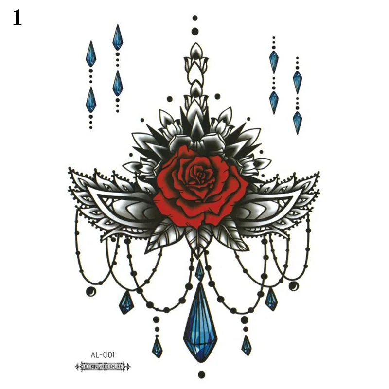 Black Sketch Totem Abdomen Tattoo Sticker Temporary Arm Legs Sticker Water Transfer Body Art Waterproof Long Lasting Beauty