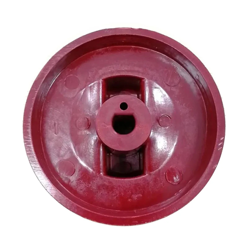 BBQ Grill Knob Red High-Temperature Resistant Bakelite Round Rotary Switch with Printed O-Ring 60mm Diameter 8.7mm Shaft 5 pcs