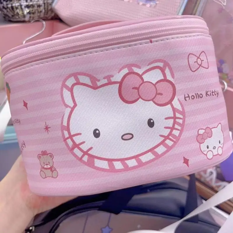 

Новая Большая Милая ручная косметичка Hello Kittys, вместительная водонепроницаемая сумка для хранения из искусственной кожи с трехмерными рисунками из мультфильмов