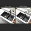 32" Black Double Bowl Kitchen Sink Stainless Steel Bar  Drop-In Kitchen Sink with Drain and Overflow 4